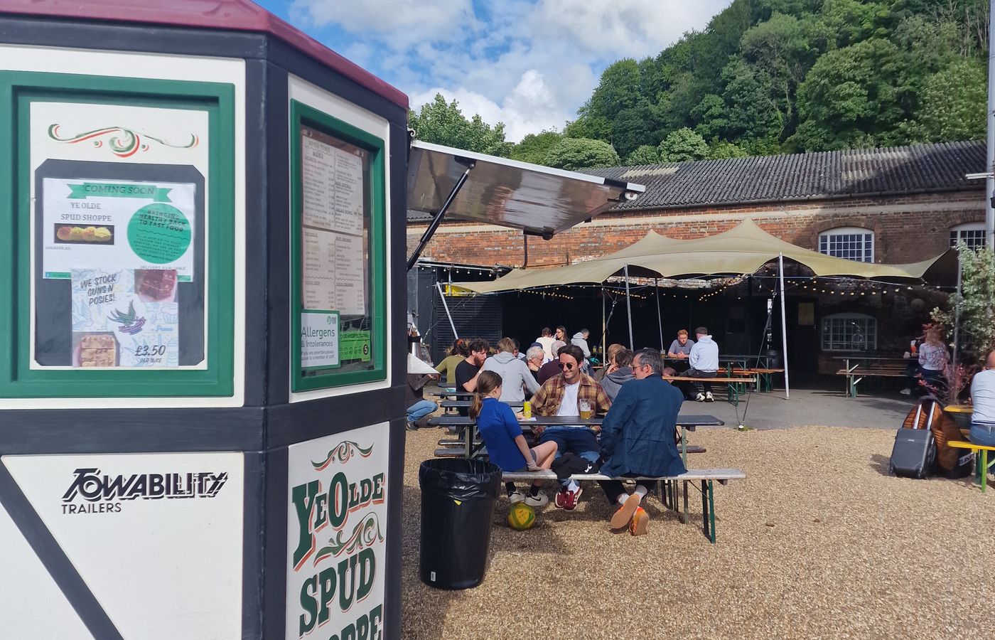 The Ye Olde Spud Shoppe trailer pitched up at an event